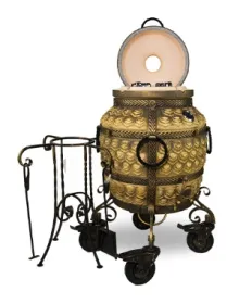 Керамический тандыр Шелковый Путь цвет Болотный, откидная крышка