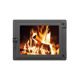 Чугунная каминная дверка ЭТНА Панорама (Правая)