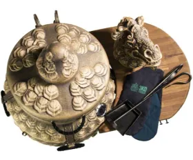 Керамический тандыр Шелковый Путь цвет Шоколадный, откидная крышка