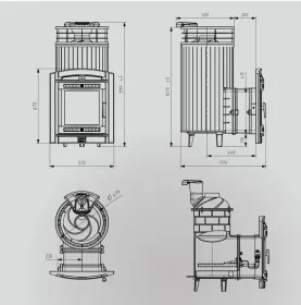 Чугунная банная печь Атмосфера XL+ в плитке «Талькохлорит»