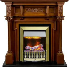 Каминокомплект Oxford - Орех с очагом Danville Antique Brass FB2