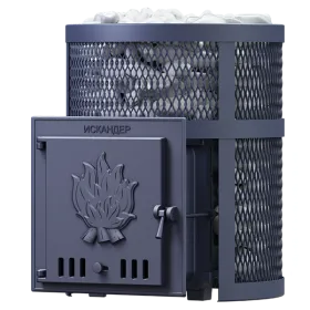 Чугунная банная печь Искандер 18 в сетке