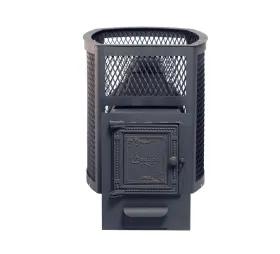 Чугунная банная печь Сибирь 20 универсальная чугунная дверца сетка Чугунная банная печь Сибирь 20 универсальная чугунная дверца сетка