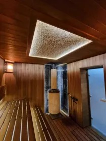 Чугунная банная печь Атмосфера XL ламели «Окаменевшее дерево» наборные