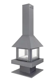 Печь-камин Эклипс островной 4D графит