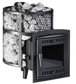 Чугунная банная печь Атмосфера М нержавеющая сетка