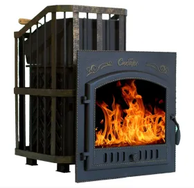 Премиальная чугунная банная печь Сибирь 25 ЗК дверка 700х700 под обкладку Премиальная чугунная банная печь Сибирь 25 ЗК дверка 700х700 под обкладку