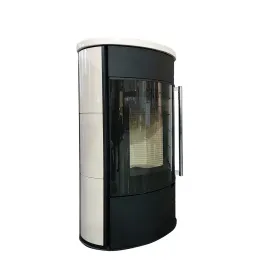 Печь-камин Торонто майолика кремовая