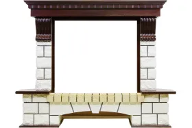 Каминокомплект Pierre Luxe угловой - Темный дуб / Белый (Высота 1045мм) с очагом Emerald 28 Каминокомплект Pierre Luxe угловой - Темный дуб / Белый (Высота 1045мм) с очагом Emerald 28