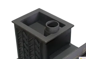 Премиальная чугунная банная печь Сибирь 25 дверка 700х700 в сетке Премиальная чугунная банная печь Сибирь 25 дверка 700х700 в сетке