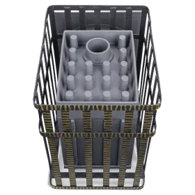 Чугунная банная печь Гроза 24 (П) в сетке