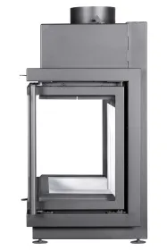Каминная стальная топка Альфа 700 три стекла подовая
