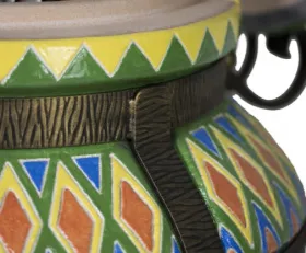 Керамический тандыр Восточный  Цвет Зеленый с узором