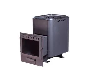 Чугунная банная печь Сибирь 20 панорамная дверца конвекционная Чугунная банная печь Сибирь 20 панорамная дверца конвекционная