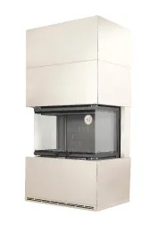 Печь-камин Родос 800 Слоновая кость черный шамот