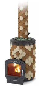 Банная печь Альфа Панголина Inox ЧДБСЭ ЗК шамот- терракота