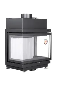 Каминная стальная топка Альфа 700 три стекла подовая