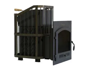 Премиальная чугунная банная печь Сибирь 25 ЗК дверка 700х700 Премиальная чугунная банная печь Сибирь 25 ЗК дверка 700х700