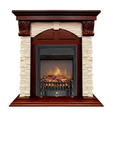 Каминокомплект Dublin (Разборный) - Орех каньон / Сланец  с очагом Fobos FX M Black RC