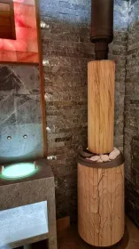 Чугунная банная печь Атмосфера L ламели «Окаменевшее дерево» наборные