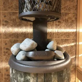 Чугунная банная печь Атмосфера L ламели «Змеевик» наборный