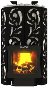 Стальная банная печь Violet World Long Window Max Pro