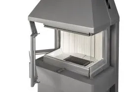 Печь-камин Панорама три стекла графит