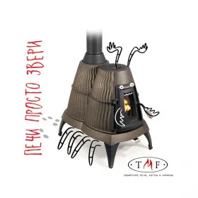 Печь-камин Мангазея черная бронза