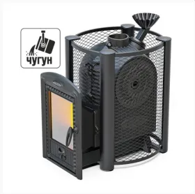 Чугунная банная печь Чёрная жемчужина Люмина Плюс Супер Inox