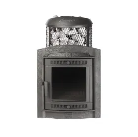 Чугунная банная печь Атмосфера L с комбинированной облицовкой «Жадеит» наборный