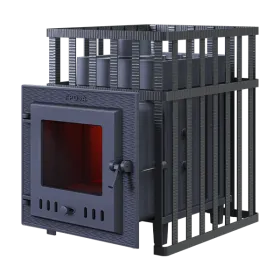 Чугунная банная печь Гроза 24 (М) в сетке