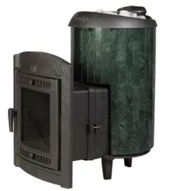 Чугунная банная печь Атмосфера XL ламели «Змеевик» наборный