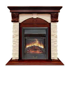 Каминокомплект Dublin (Разборный) - Орех каньон / Сланец  с очагом Majestic FX Black
