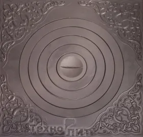 Чугунная плита под казан 07 520х520 ф400