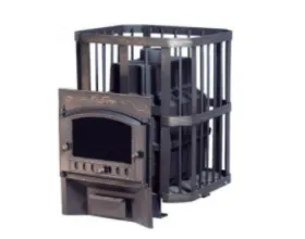Чугунная банная печь Сибирь 32 Каминная дверца сетка Чугунная банная печь Сибирь 32 Каминная дверца сетка
