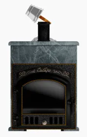 Премиальная банная печь Сибирь 40 дверка 545х545 в облицовке Оптима талькомагнезит