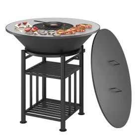 Fantastic Grill Везувий Ø 1000 (чаша+подставка+плита+решетка чугунная СТЕЙК Ø 450мм+крышка)