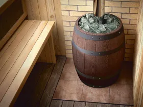 Банная печь Вариата Карбон ДА Баррель палисандр