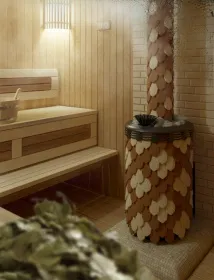 Банная печь Альфа Панголина Лайт Inox ЧДБСЭ ЗК шамот-терракота