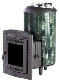 Чугунная банная печь Атмосфера XL ламели «Змеевик» наборный