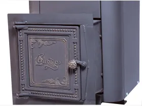 Чугунная банная печь Сибирь 24 Универсальная чугунная дверца конвекционная Чугунная банная печь Сибирь 24 Универсальная чугунная дверца конвекционная