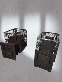 Банная печь Грация 15 с Сеткой СОТЫ и Стеклом