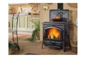 Печь-камин La Nordica Isotta con cerchi 16 (черный антрацит)