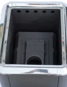 Чугунная банная печь Сибирь 18 универсальная топочная дверца конвекционная Чугунная банная печь Сибирь 18 универсальная топочная дверца конвекционная