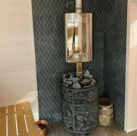 Чугунная банная печь Атмосфера М нержавеющая сетка