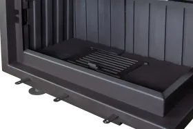 Каминная стальная топка Альфа 700 RB два стекла правая черный шамот