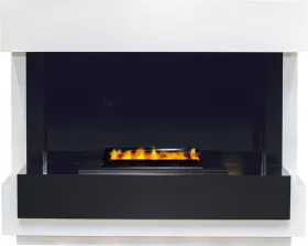 Каминокомплект Cube - Белый с черным с очагом Cassette 400 LNH-INT PS (без дров)