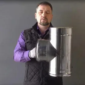 Сэндвич-тройник 90° (AISI 430/0,8мм + нерж.) Ф250х350