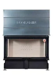 Каминная стальная топка ДЕЛЬТА 1200 три стекла принтинг