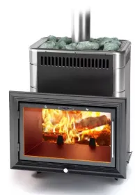 Банная печь Витрувия II Inox БСЭ антрацит НВ